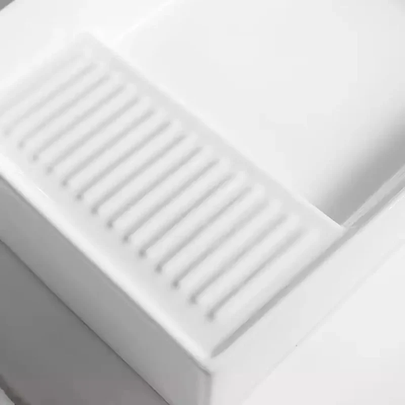 Kickass Modern Ceramic Vessel Sink Featuring Integrated Washboard Panel Hella Slick Table Basin Perfect For Bathrooms Balconies Or Mudrooms Anti Overflow Design Makes Cleanup A Breeze Every Time