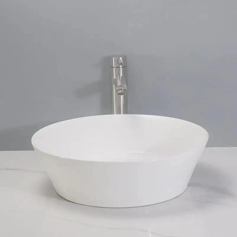 Premium Round White Ceramic Vessel Sink For Modern Bathroom Countertop Setup Super Sleek And Dead Simple Mounting Wash Basin Built Tough With Clean Lines And A Head Turning European Vibe Real Deal Luxury