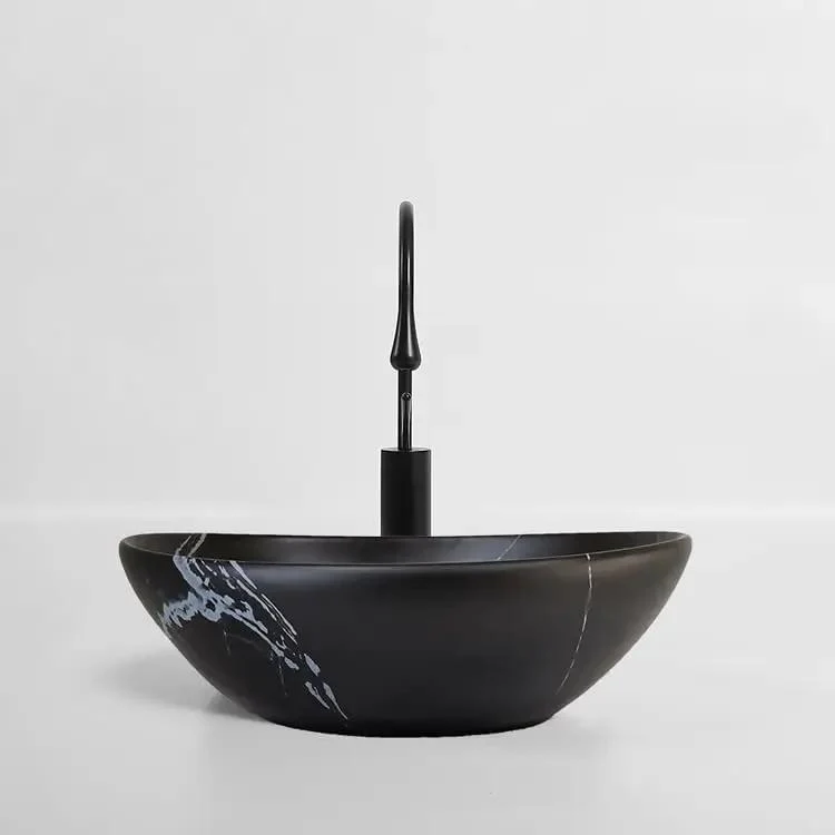 Modern Ceramic Vessel Sink With Sleek Black Finish Top Mount Bathroom Washbasin For Vanity No Fuss Install Art Basins That Truly Upgrade Your Setup And Add A Sweet Vibe