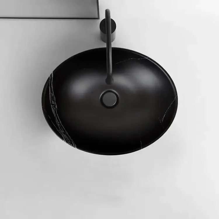Modern Ceramic Vessel Sink With Sleek Black Finish Top Mount Bathroom Washbasin For Vanity No Fuss Install Art Basins That Truly Upgrade Your Setup And Add A Sweet Vibe