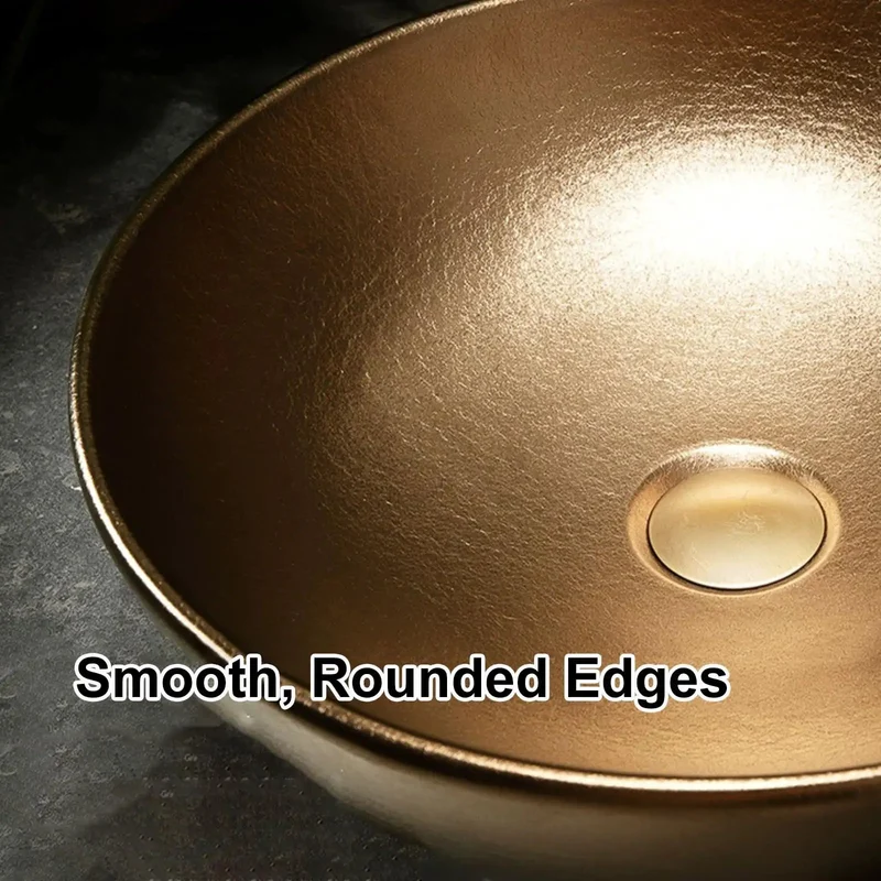 High Fire Ceramic Vessel Sink With Faucet And Drain Matte Gold Countertop Basin Oval Or Rectangle Vanity Centerpiece Built Like A Tank For Daily Use Bringing That Clean Modern Flex To Your Bathroom Decor