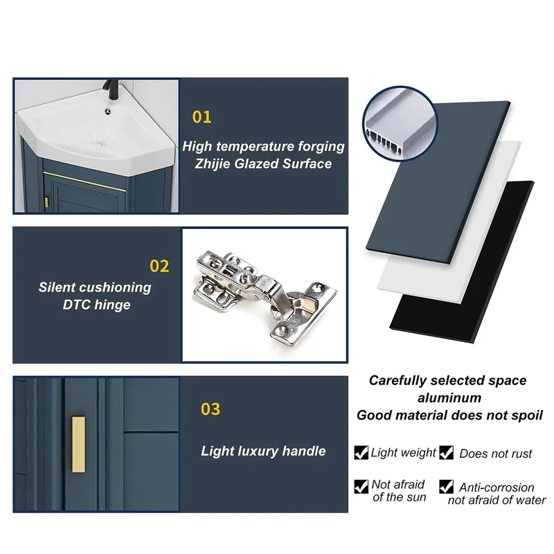 Slick Space Saving Corner Vessel Sink And Vanity Cabinet Combo Featuring Knockout White Gloss Ceramic Finish With Complete Faucet Kit For Tight Bathrooms And Easy Hookup