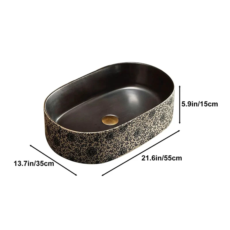 Badass Retro Ceramic Above Counter Vessel Sink With Hella Smooth Glazed Oval Bowl Perfect For Bathroom Vanity Upgrade That Brings Sweet Vintage Cool And Dime Quality Finish To Any Space