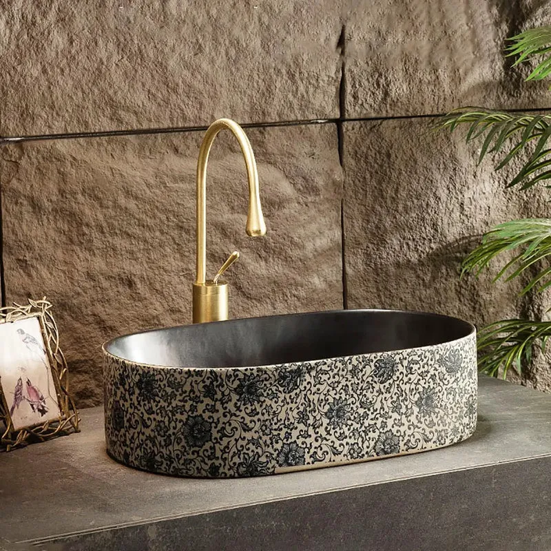 Badass Retro Ceramic Above Counter Vessel Sink With Hella Smooth Glazed Oval Bowl Perfect For Bathroom Vanity Upgrade That Brings Sweet Vintage Cool And Dime Quality Finish To Any Space