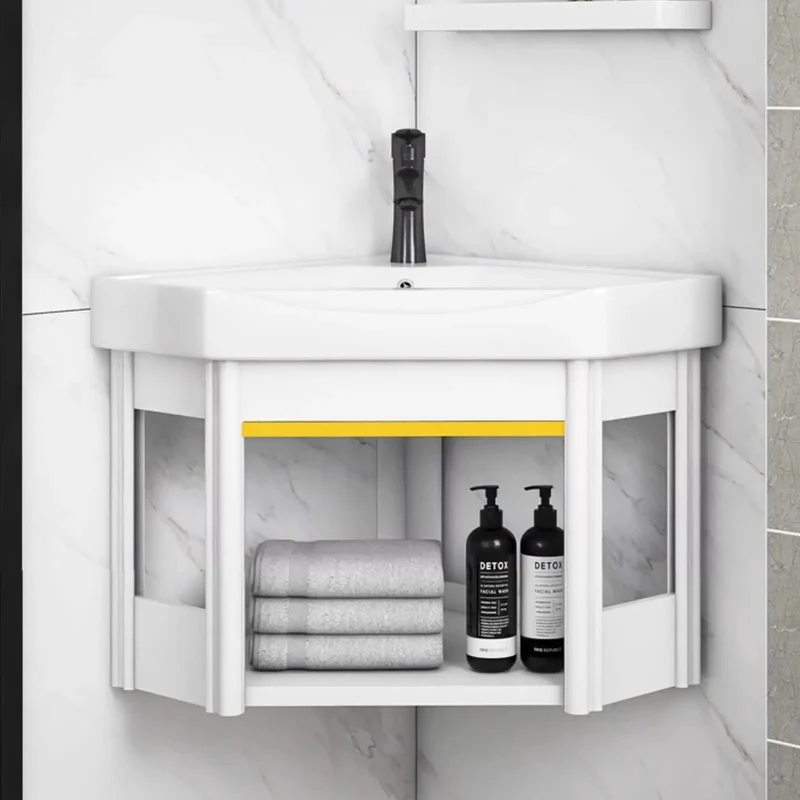 Premium Corner Vessel Sink With Chrome Faucet And Drain Set White Modern Triangle Washbasin Wall Mount Combo For Tight Spaces Zero Hassle Install Big Time Upgrade