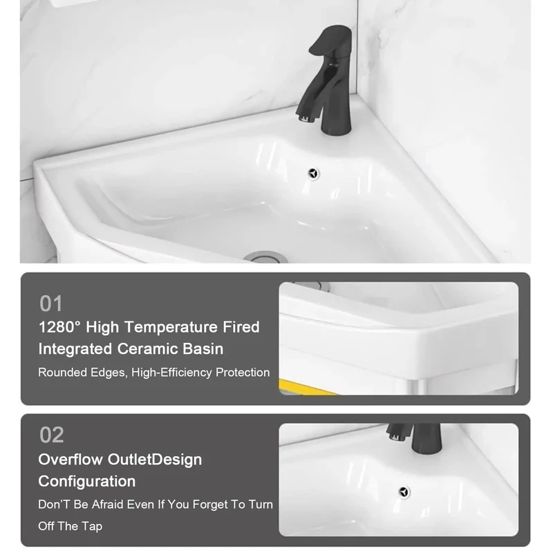 Premium Corner Vessel Sink With Chrome Faucet And Drain Set White Modern Triangle Washbasin Wall Mount Combo For Tight Spaces Zero Hassle Install Big Time Upgrade