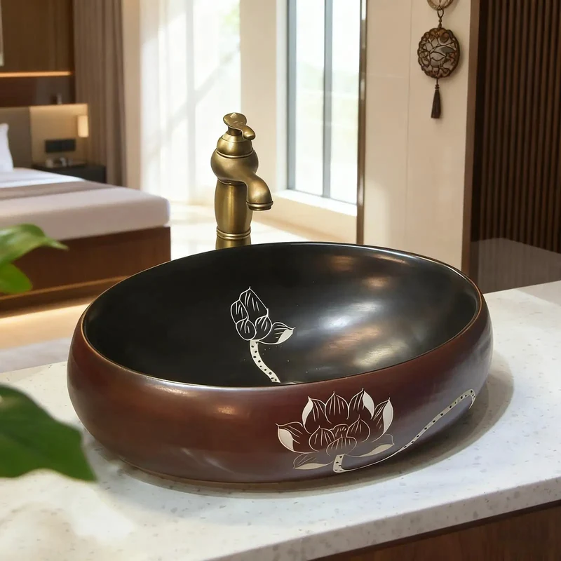 Slick Oval Ceramic Vessel Sink For Bathroom Vanity Rock Solid Handcrafted Porcelain Countertop Basin With Faucet Top Tier Retro Washbasin For Small Spaces And Chill Balcony Vibes