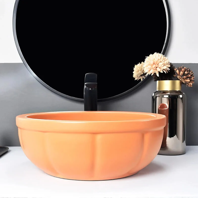 Slick 15.7 Inch Round Ceramic Vessel Sink For Above Counter Bathroom Vanity With Matching Faucet And Drain Plate High Gloss Glaze Finish Dead Simple Setup Pretty Dang Stunning Design