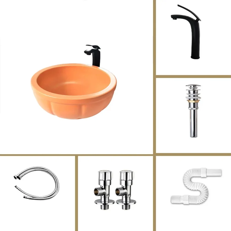 Slick 15.7 Inch Round Ceramic Vessel Sink For Above Counter Bathroom Vanity With Matching Faucet And Drain Plate High Gloss Glaze Finish Dead Simple Setup Pretty Dang Stunning Design