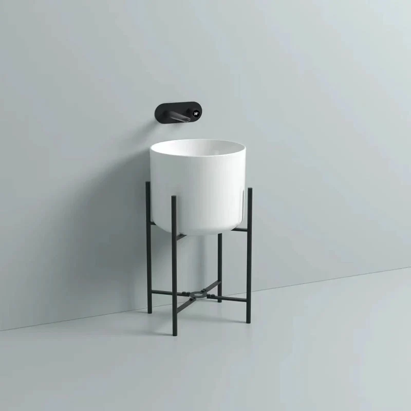 Sleek White Ceramic Vessel Sink For Wall Mounted Bathroom Setup Featuring No Sweat Installation And A Slick Modern Profile With Top Shelf Porcelain Finish That Gives Your Restroom A Major Glow Up Everyday