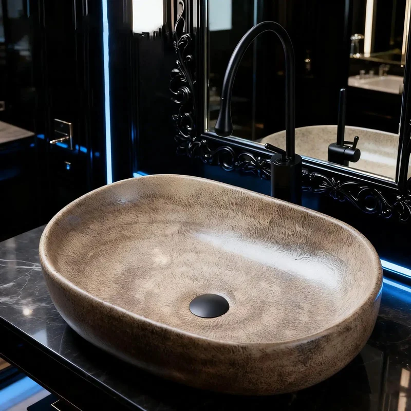Dope Retro Oval Ceramic Vessel Sink For Above Counter Bathroom Vanity With Hella Slick High Gloss Glaze And Easy Wipe Down Routine That Slays Any Modern Hotel Or Home Decor Plan