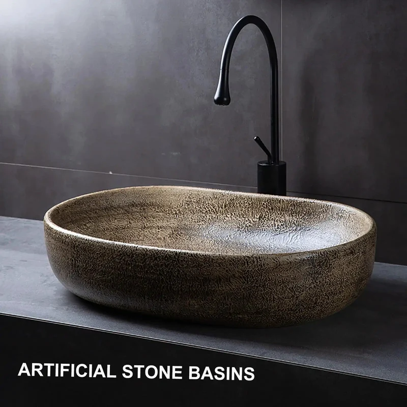 Dope Retro Oval Ceramic Vessel Sink For Above Counter Bathroom Vanity With Hella Slick High Gloss Glaze And Easy Wipe Down Routine That Slays Any Modern Hotel Or Home Decor Plan