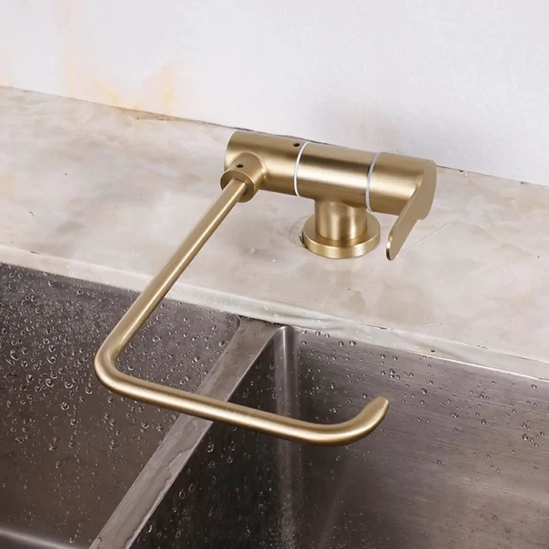 Slick Brushed Gold Drinking Faucet Featuring A Rad 360 Degree Swivel Spout For Easy Cold Water Access Made From Tough Corrosion Resistant Stainless Steel That Brings Kickin Style To Your Kitchen Sink With Big Vibe Upgrade For Daily Hydration Needs