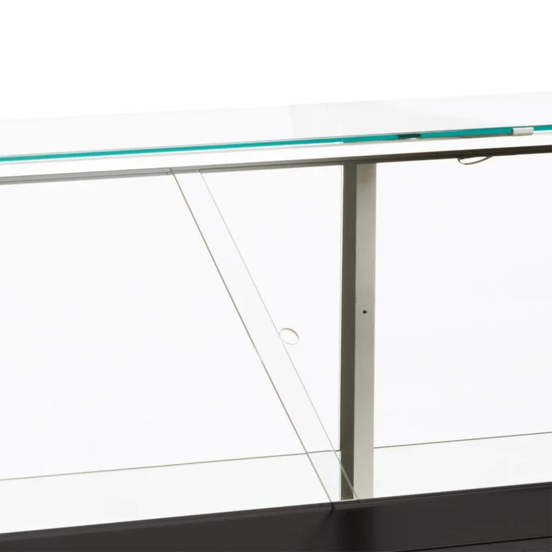 Kühltheke mit Umluftkühlung & geradem Glasaufbau , 300 cm , Schwarz, FC30/B5-VR2