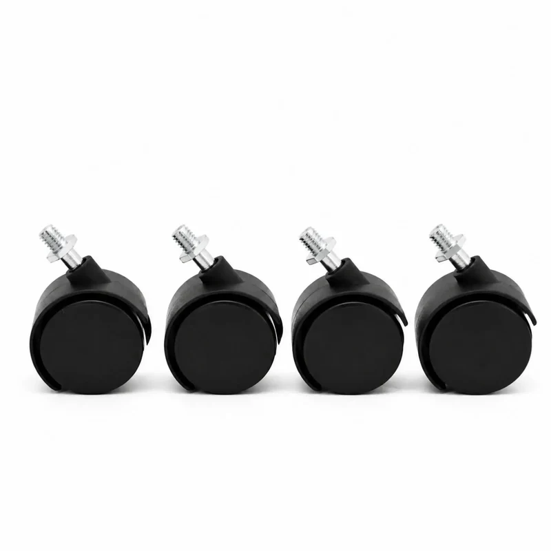 Glide Like Butter Four Pack Swivel Caster Wheels With Brakes For Oil Filled Radiators And Electric Heaters Replacement Casters For Furniture And Bath Chairs Floor Safe Plastic Design Quiet Operation Black