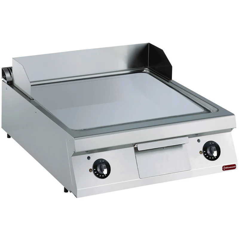Profi Elektro Griddleplatte glatt, 80 cm - Edelstahl, 2 Zonen, E22/PL8T-NE