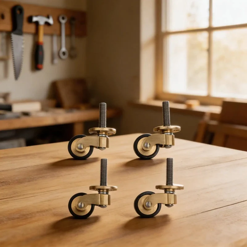 Heavy Duty Solid Brass Caster Wheels With Silent Bearings For Furniture Rock Solid 360 Swivel Casters That Roll Silky Smooth And Move Heavy Sofas Without Marring Hardwood Floors Always