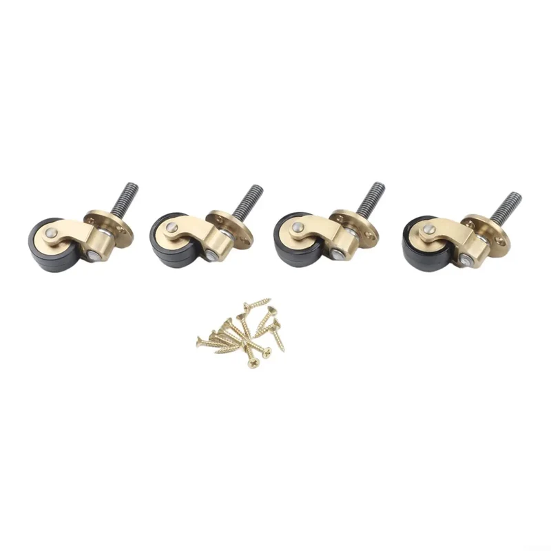Heavy Duty Solid Brass Caster Wheels With Silent Bearings For Furniture Rock Solid 360 Swivel Casters That Roll Silky Smooth And Move Heavy Sofas Without Marring Hardwood Floors Always