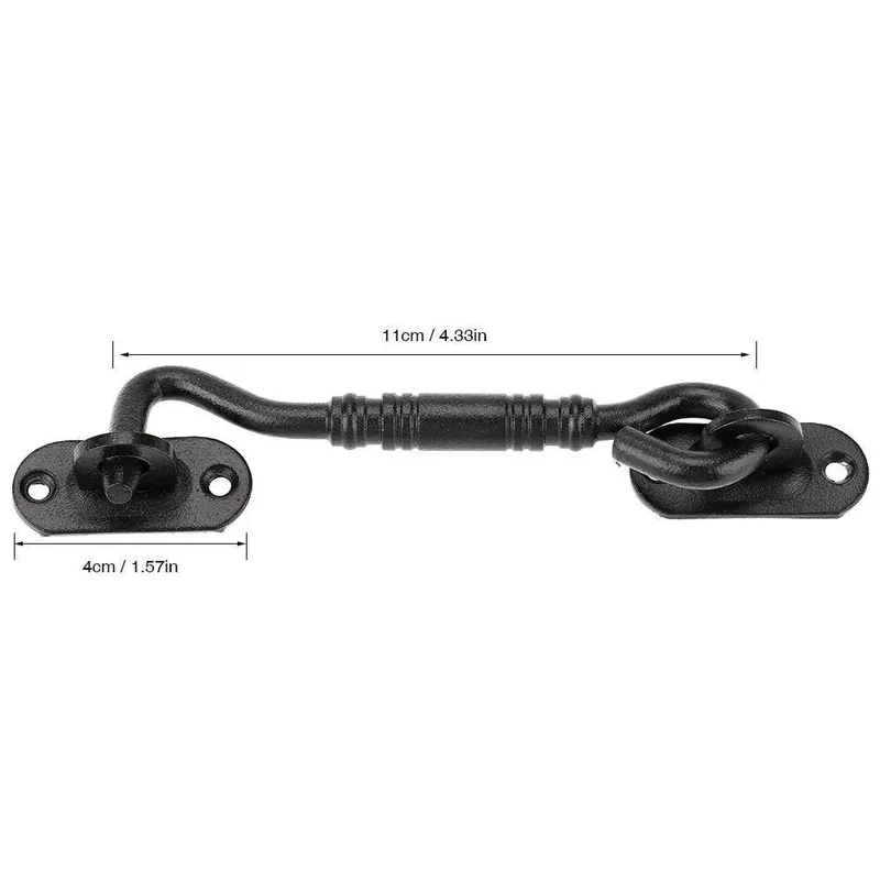 Hella Tough 201 Stainless Steel Gate Latch And Hook Eye Lock For Shed Door Cabinet Window Sweet Black Finish Top Grade Heavy Duty Rugged Security Dead Easy Install Knockout Durability