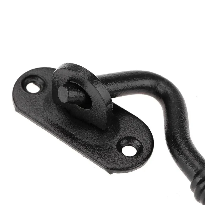 Hella Tough 201 Stainless Steel Gate Latch And Hook Eye Lock For Shed Door Cabinet Window Sweet Black Finish Top Grade Heavy Duty Rugged Security Dead Easy Install Knockout Durability