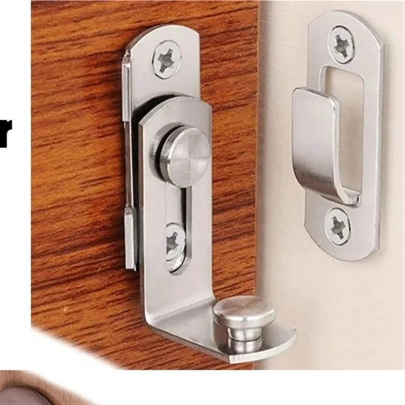 Rock Solid Heavy Duty Stainless Steel Barn Bolt Spring Latch Right Angle Design For Secure Sliding Gate Cabinet Door Protection Weatherproof Outdoor Garage Setup