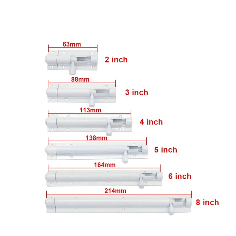 Premium White Barrel Bolt Door Latch Heavy Duty Anti Rust Security Lock For Garden Gates Hassle Free No Sweat Setup Zero Skill Snap Assembly Rock Solid Build For Tight Secure Protection