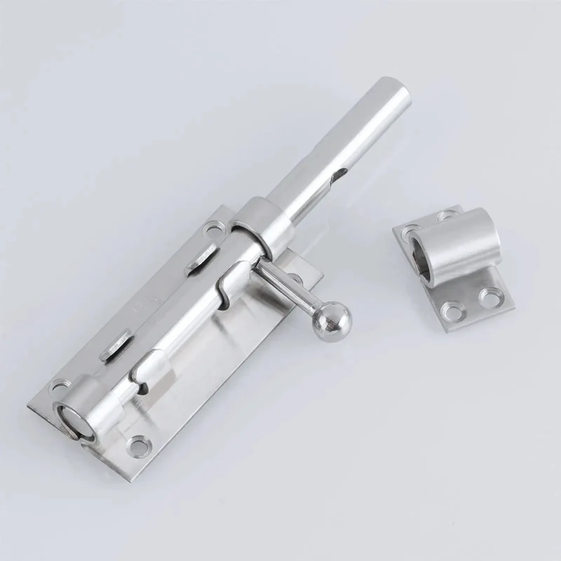 Rock Solid Garden Gate Lock And Stainless Steel Bolt With Slick Brushed Nickel Finish For Hardcore Outdoor Yard Security And No Fuss Wooden Fencing Setup Featuring Tight Grip Operation And Smooth Slide Mechanism