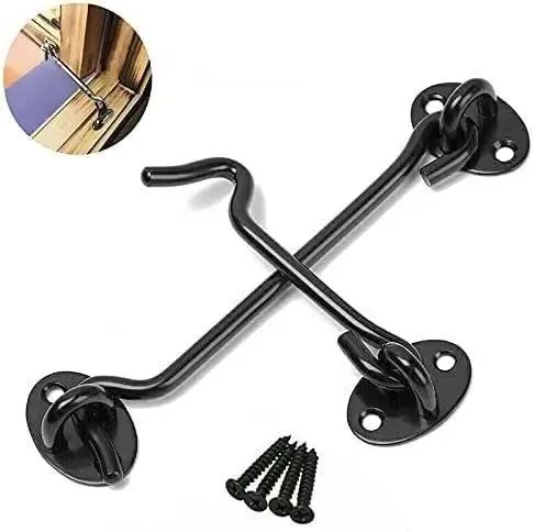 Premium Stainless Steel Cabin Hook And Eye Latch With Deadbolt Secures Shed Gate Barn Door And Window With Badass Durability For Ultimate Privacy And Simple Installation With No Gimmicks