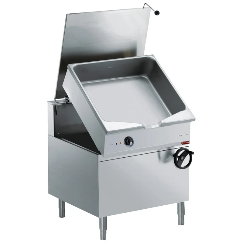 Elektrische Kippbratpfanne 100 L , Motorisch kippbar , Edelstahl-Standgerät, E22/BA12C-N