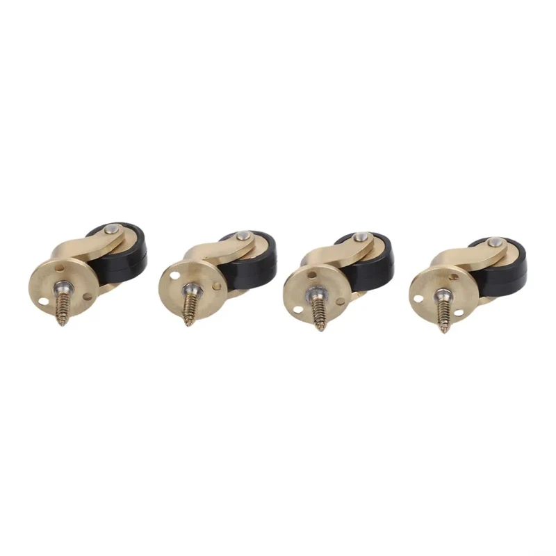 Set Of Four Heavy Duty Brass Furniture Casters Providing Dead Quiet 360 Swivel Glide For Effortless Couch Relocation And Super Easy Modern Assembly