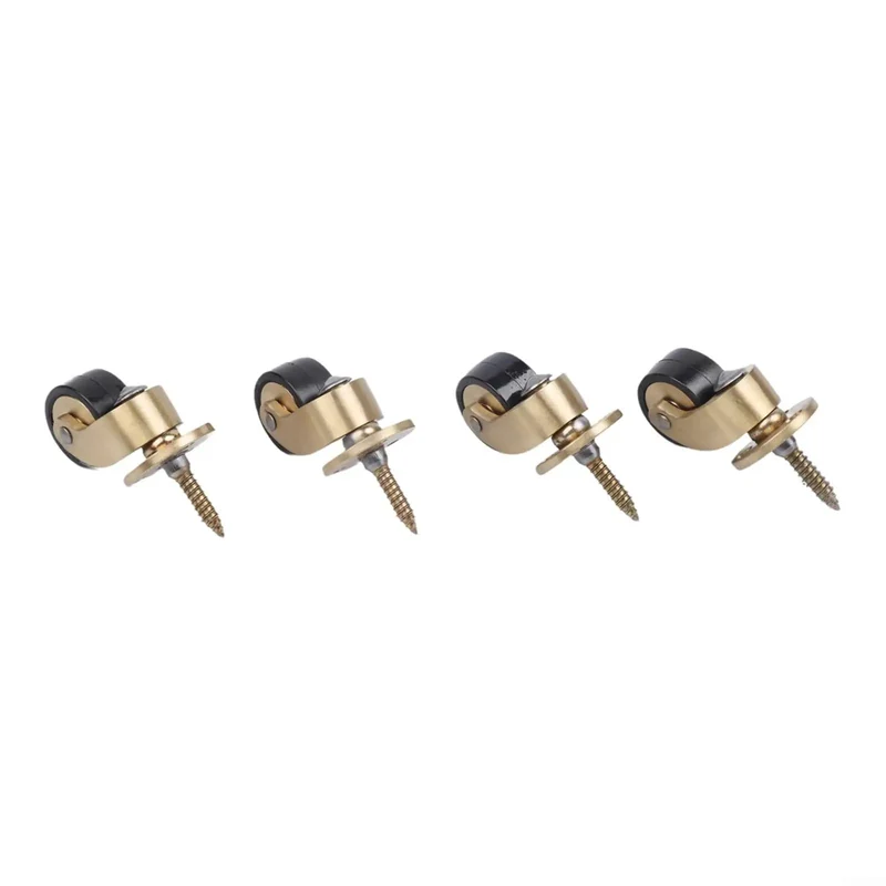 Set Of Four Heavy Duty Brass Furniture Casters Providing Dead Quiet 360 Swivel Glide For Effortless Couch Relocation And Super Easy Modern Assembly