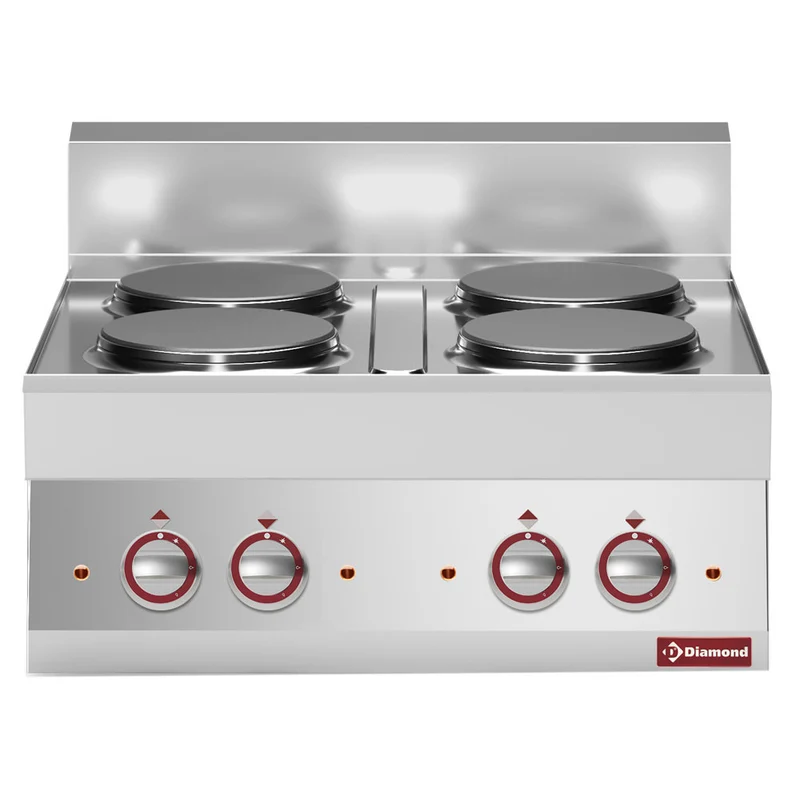 Profi Elektro-Tischherd , 4 Gusseisenplatten , 650er Bautiefe, E65/4P7T-230V/3-N