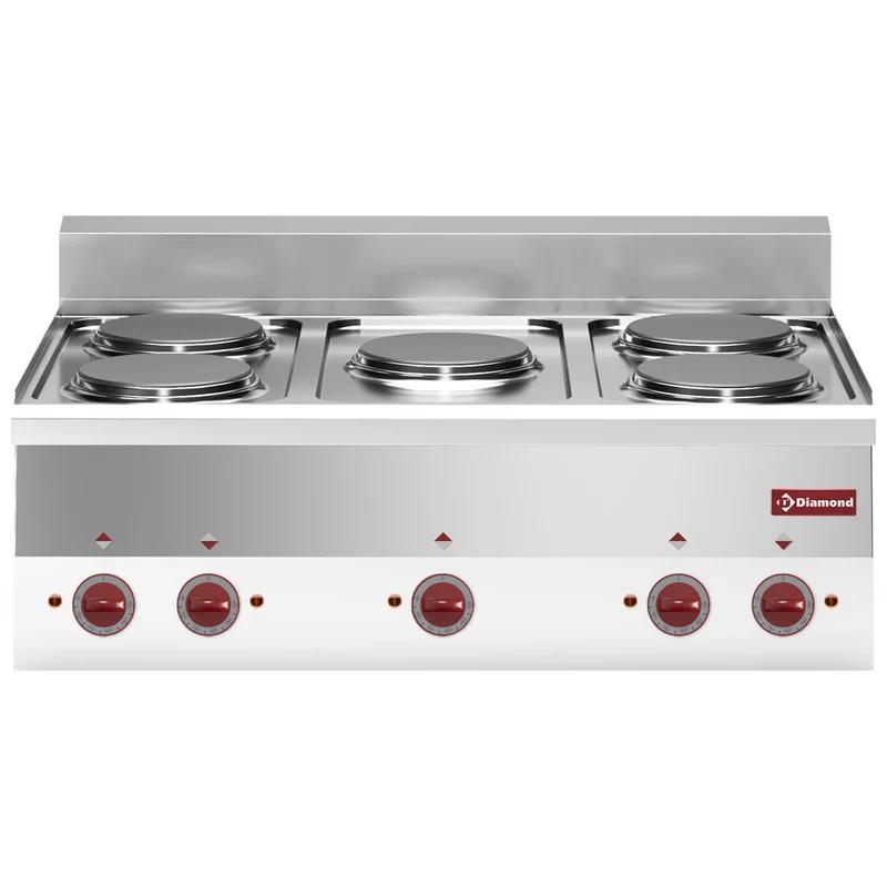 Profi Elektro-Tischherd mit 5 Gusskochplatten, 90 cm, E60/5P9T-230/3-N