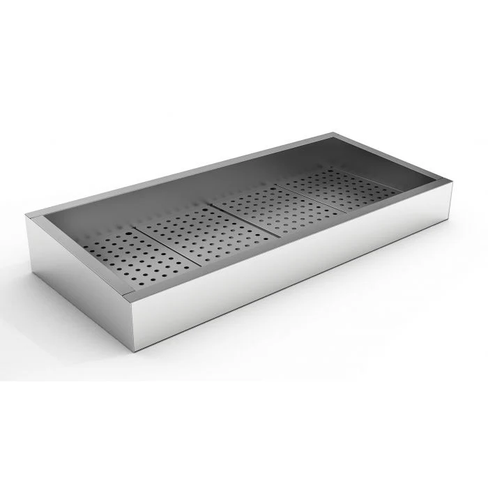 GEMAHLENES EIS BEHÄLTER SCHIEF 4/1 GN AISI 304 WASSERHAHN AN DER BEDIENUNG SEITE