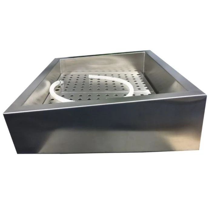 GEMAHLENES EIS BEHÄLTER SCHIEF 4/1 GN AISI 304 WASSERHAHN AN DER BEDIENUNG SEITE