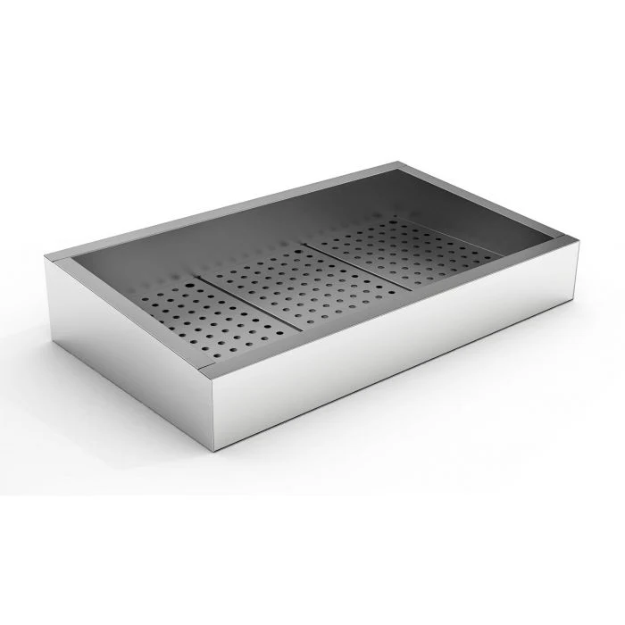 GEMAHLENES EIS BEHÄLTER SCHIEF 3/1 GN AISI 304 WASSERHAHN AN DER BEDIENUNG SEITE
