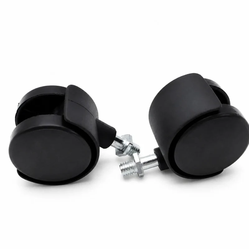 Butter Smooth Plastic Swivel Casters With Brakes Two Piece Set Glides Effortlessly On Tile And Carpet And Laminate Replaces Broken Feet For Oil Radiators