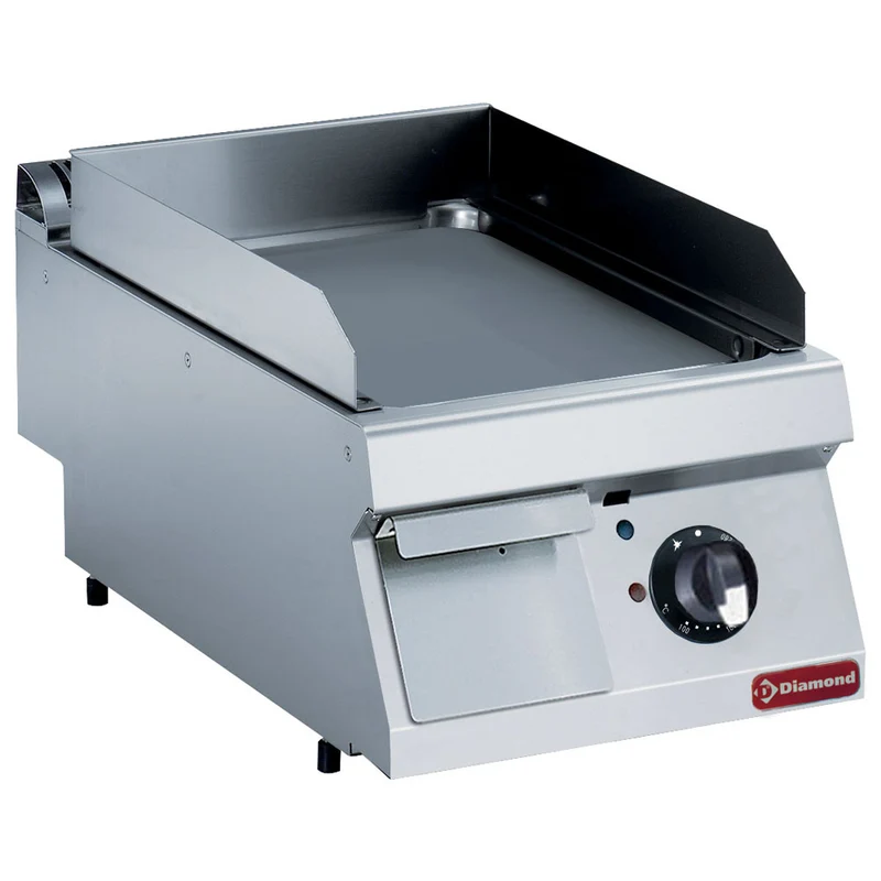 Gastro Elektro-Grillplatte , Glatte Hartchrom-Bratfläche , 400 mm, E17/PLCD4T-230/3--N