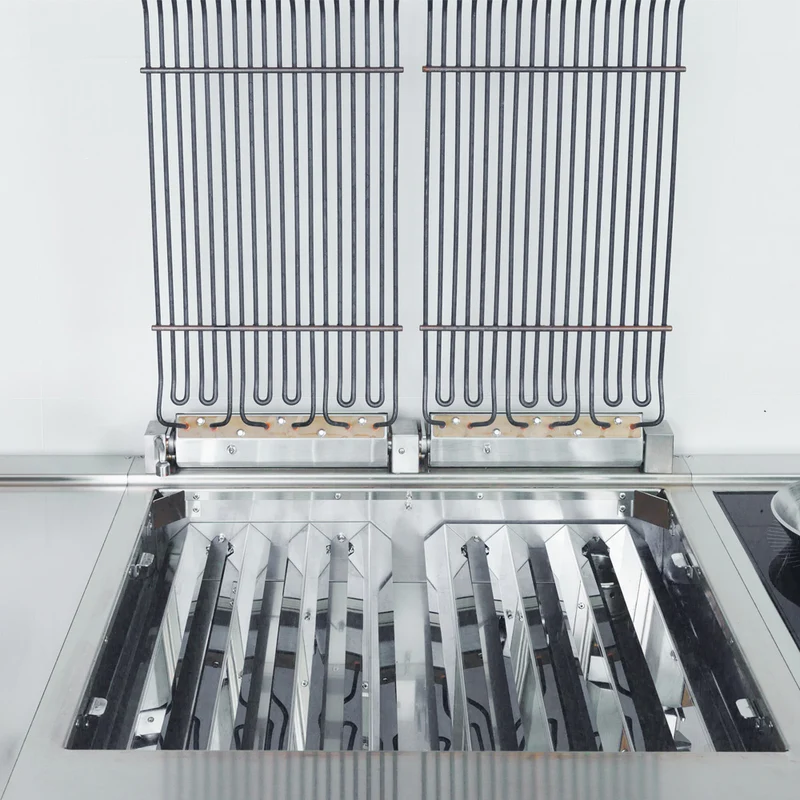 Gastro Elektrogrill 800 mm - Tischgerät mit 2 Heizzonen & 7,5 kW, E17/GPLP2-HP-230/3-