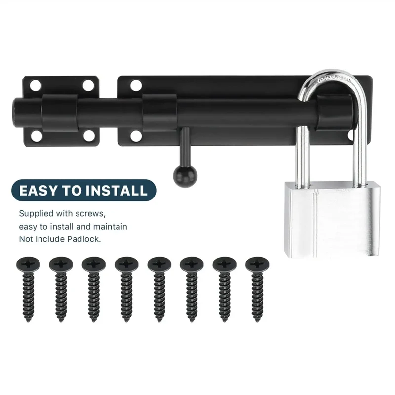 Heavy Duty Stainless Steel Gate Latch Lock for Wooden Garden Fence with Matte Black Finish Tough as Nails Spring Loaded Bolt Straight Up Reliable Yard Hardware No Fuss Install Weather Resistant Design
