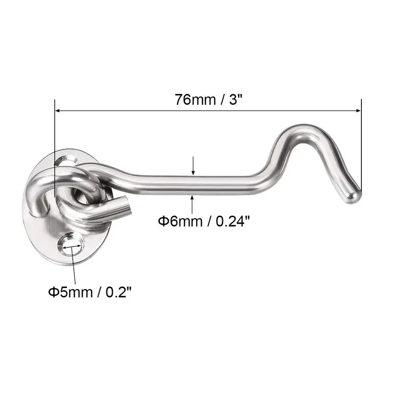 Rock Solid Stainless Steel Snap Hook Latch With Mounting Screws Brushed Finish For Gate Door Window And Cabin Wind Proof Beefy Build Hella Durable For Every Backyard Task You Have