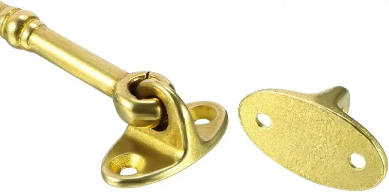 Hella Durable Solid Brass Swivel Hook And Eye Latch For Yard Gate And Entry Door With Included Mounting Screws And Rust Resistant Gold Finish That Locks Down Tight All Year Round