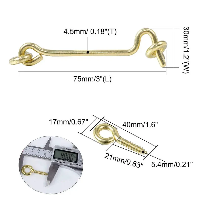 Heavy Duty Iron Gate Hook And Eye Latch With Screws For Sliding Barn Doors And Windows Rock Solid Cabin Style Catch No Brainer Install Secure Lock Pro Quality Interior Hardware Piece