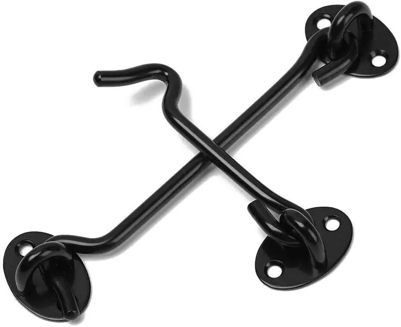 Built Like A Tank Two Pack Swivel Hook Gate Latch Stainless Steel Barn Shed Cabinet Door Holder Corrosion Proof Black Tone Heavy Duty Kit For A Snappy Wood Door Setup