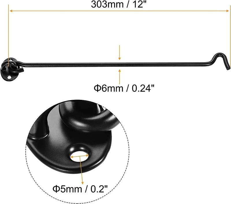 Heavy Duty Cabin Hook And Snap Latch For Gate Revolving Door Secure Window Fastener With Mounting Screws Wind Proof Top Tier Hardware Straight Up Dang Solid Zero Mess Install