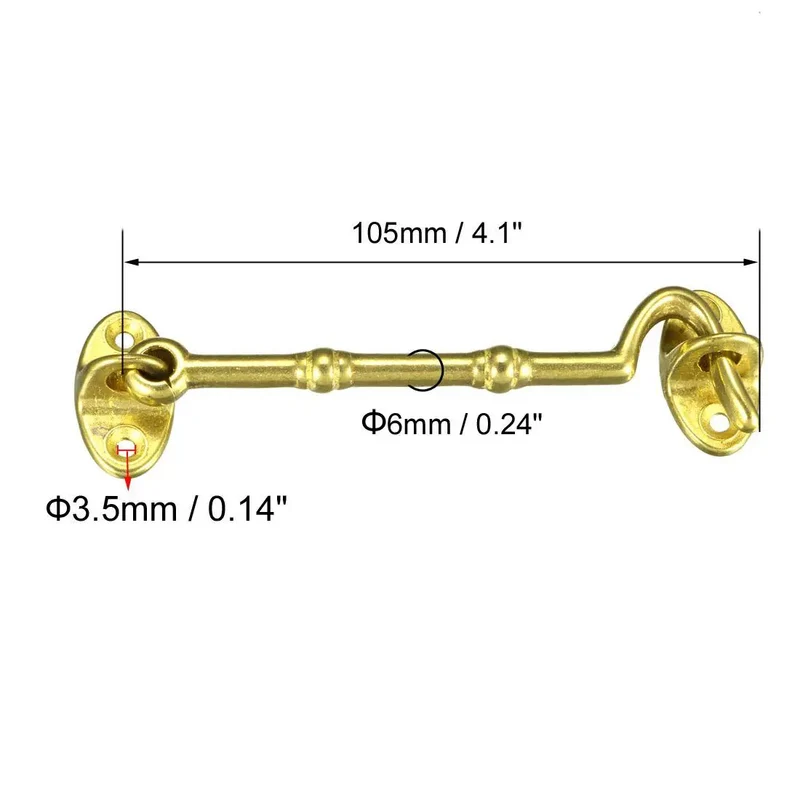 Pro Grade Built Tough Heavy Duty Brass Hook Latch With Eye Catch And Mounting Screws For Gates Doors Windows Cabinets Snaps Shut Windproof No Hassle Home Hardware