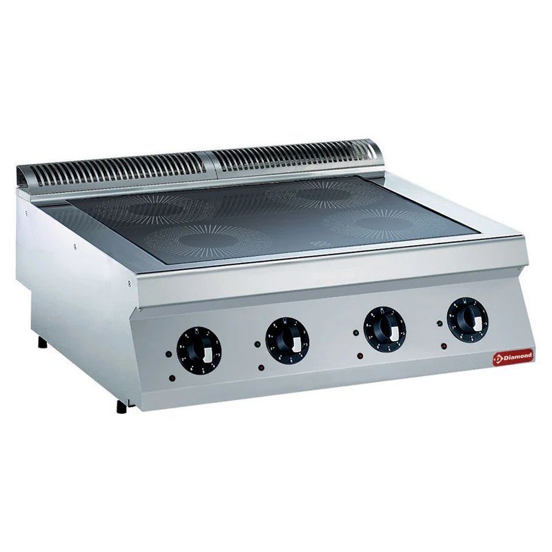 Profi Induktions-Tischherd , 4 Kochzonen à 3,5 kW , 800 mm, E17/4ID8T-N
