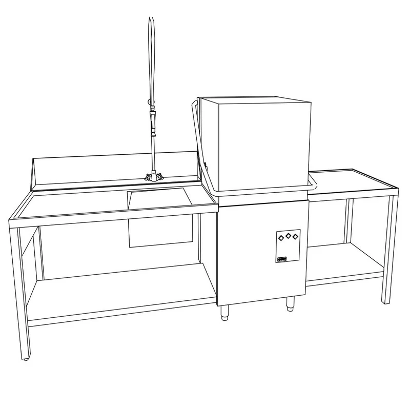 Profi Durchschubspülmaschine mit integrierter Osmoseanlage, DXE8/6_RS15/AT