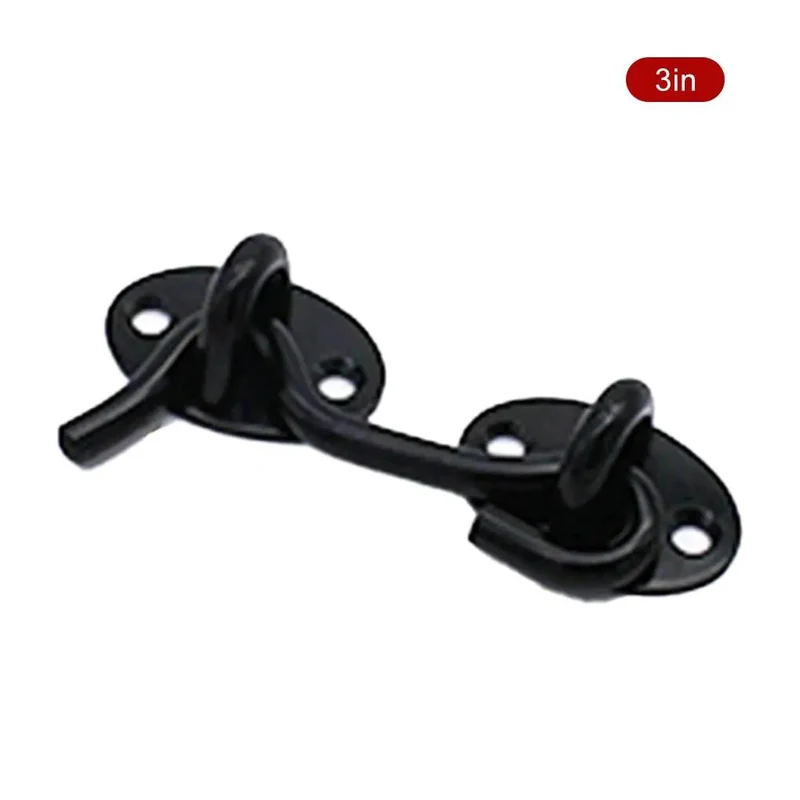 Top Shelf Heavy Duty Metal Hook And Eye Latch For Cabinet Door Safety Lock With Mounting Hardware Rust Proof Privacy Clasp For Baby Proofing And Quick Secure Setup