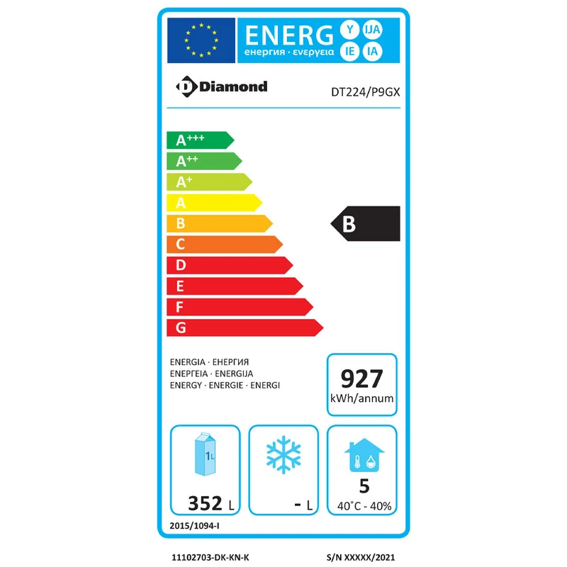 Profi-Kühltisch mit Umluft , 4 Türen, GN 1/1 , 550 L , Edelstahl, DT224/P9GX